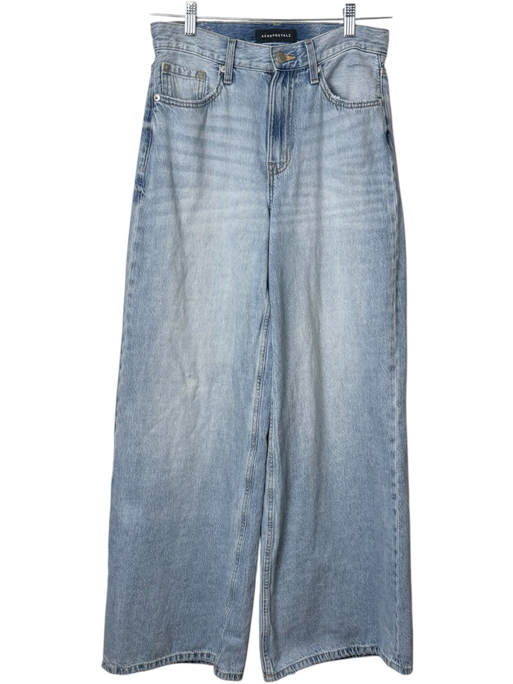 Aeropostale Premium Air Super Wide Leg Jeans 6R Light Wash High Rise Y2K